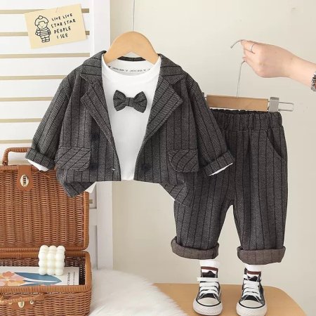 طقم ولادي رسمي مخطط 3قطع