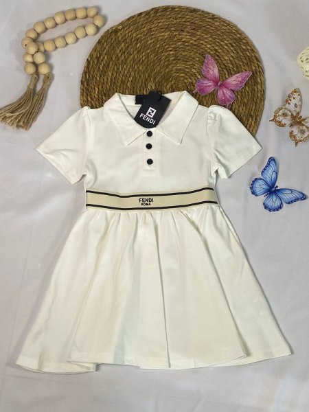 فستان فندي نُص كُم