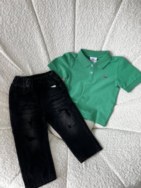 طقم بلوزة لاچوست وبنطلون جينز