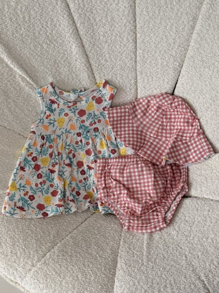 فستان بناتي مع طاقيه