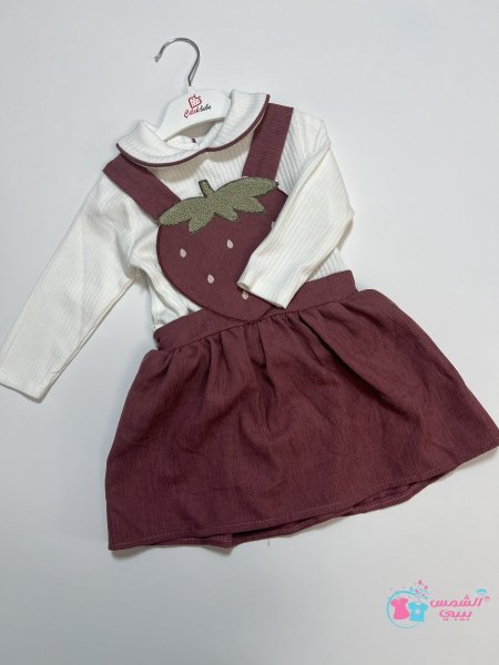 فستان بناتي فراولة 2 قطعة ألوان متعددة
