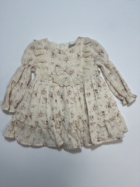 فستان بناتي نقشة ناعمة