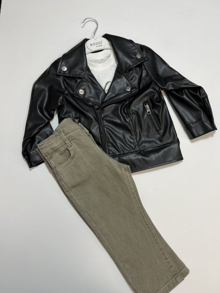 طقم ولادي جلد تقيل 3 قطع