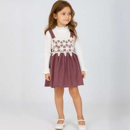 فستان بناتي 2 قطعة ألوان متعددة