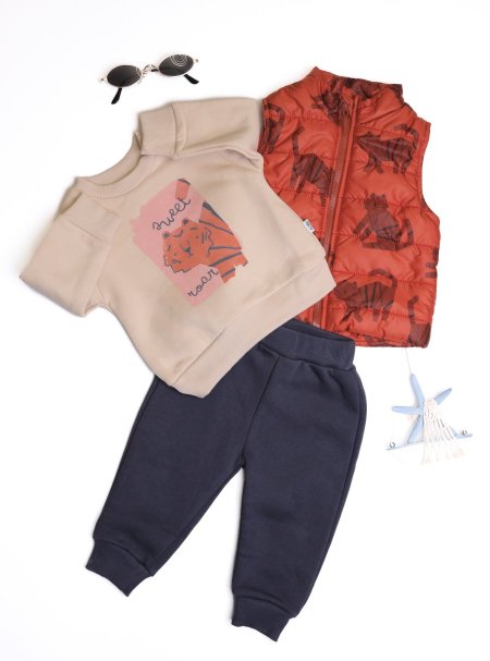 بدله عملي 3 قطع شتوي مبطن عمر 6 ل 24 شهر