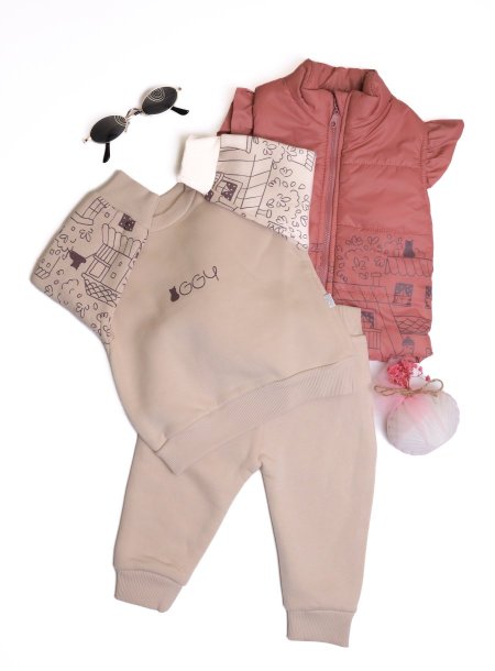 بدله عملي 3 قطع شتوي مبطن عمر 6 ل 24 شهر