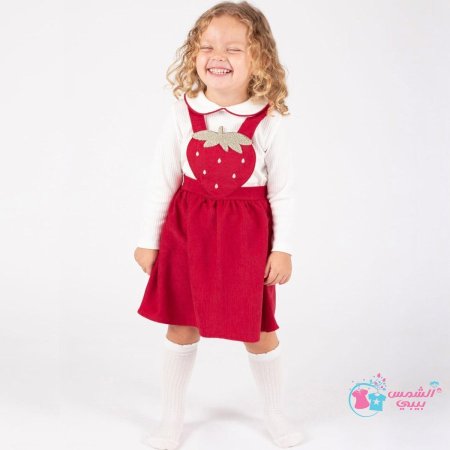 فستان بناتي فراولة 2 قطعة ألوان متعددة