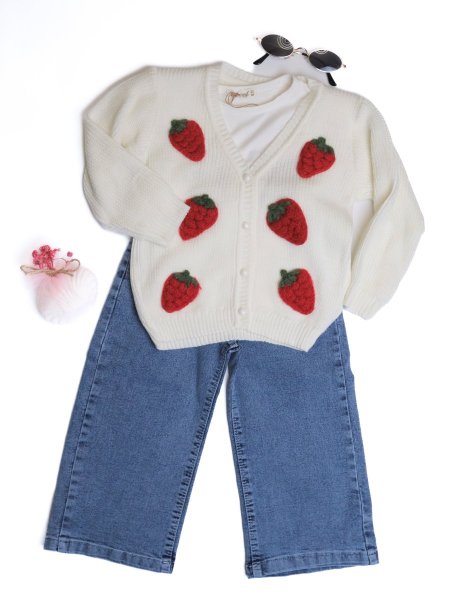 طقم بناتي صوف 3 قطع