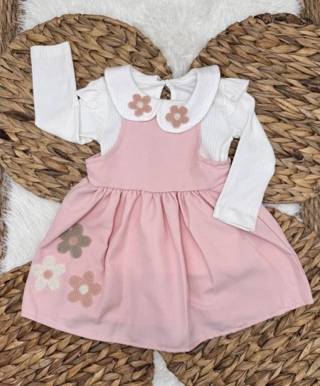 فستان الورده عمر سنتين ل 5 سنين